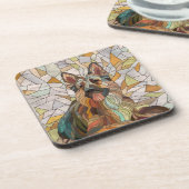 Duitse herder - Mozaïek kunst Bier Onderzetter (Linkerzijde)