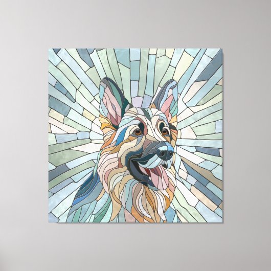 Duitse herder - Mozaïek kunst Canvas Afdruk (Voorkant)
