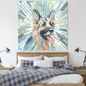 Duitse herder - Mozaïek kunst Canvas Afdruk (Insitu (Slaapkamer))