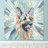 Duitse herder - Mozaïek kunst Canvas Afdruk (Insitu (Houten vloer))