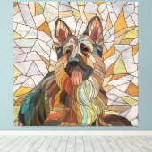 Duitse herder - Mozaïek kunst Canvas Afdruk (Insitu (Houten vloer))