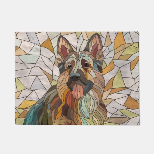 Duitse herder - Mozaïek kunst Deurmat (Voorkant)