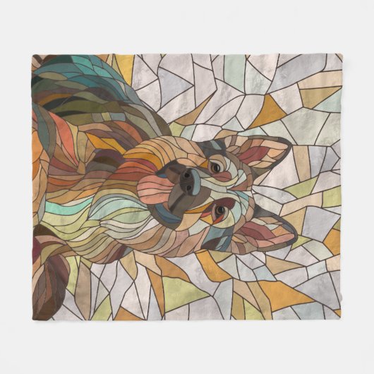 Duitse herder - Mozaïek kunst Fleece Deken (Voorkant (Horizontaal))