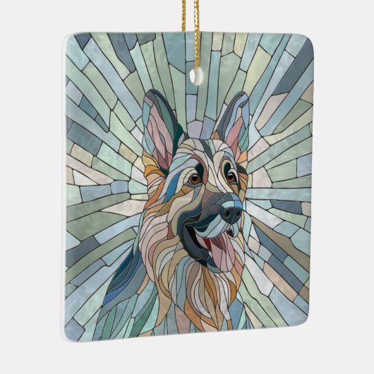 Duitse herder - Mozaïek kunst Keramisch Ornament (Rechts)