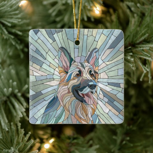 Duitse herder - Mozaïek kunst Keramisch Ornament (Boom)