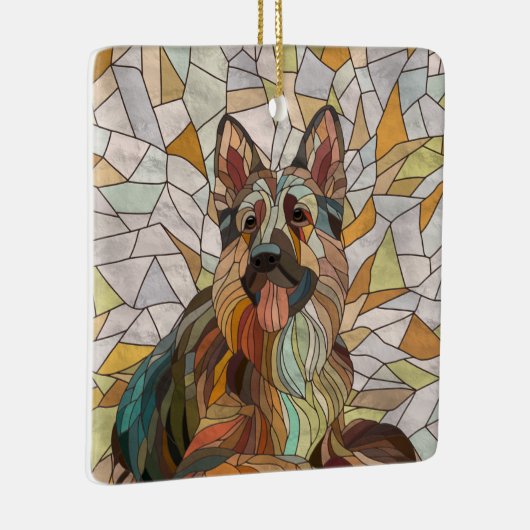Duitse herder - Mozaïek kunst Keramisch Ornament (Rechts)