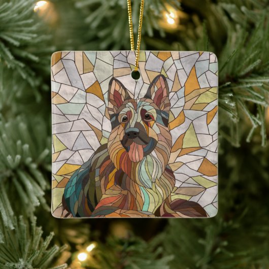 Duitse herder - Mozaïek kunst Keramisch Ornament (Boom)