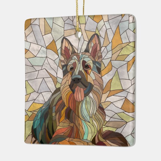 Duitse herder - Mozaïek kunst Keramisch Ornament (Links)