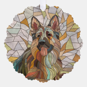 Duitse herder - Mozaïek kunst Ornament Kaart