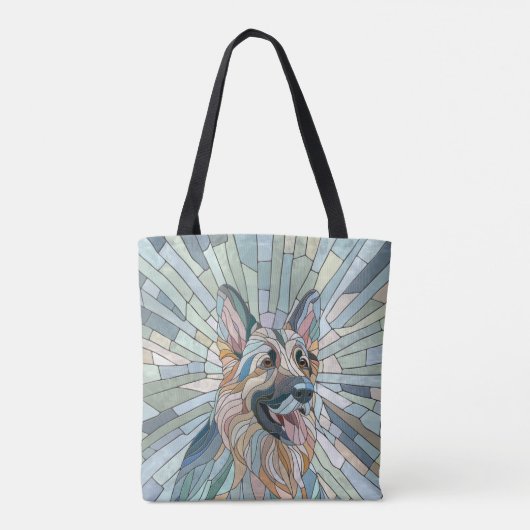 Duitse herder - Mozaïek kunst Tote Bag (Achterkant)