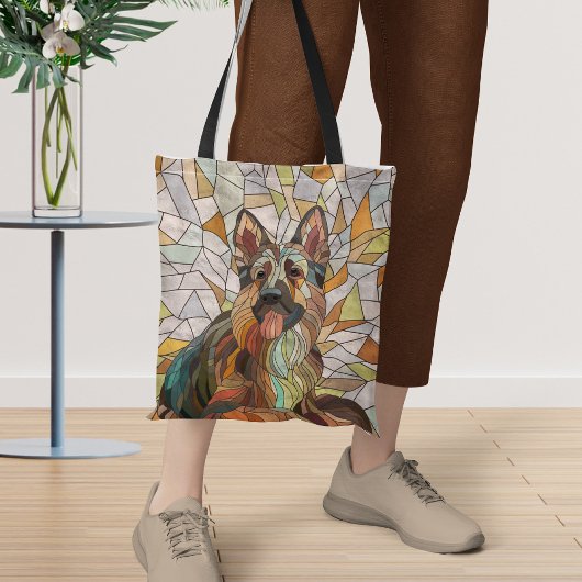 Duitse herder - Mozaïek kunst Tote Bag