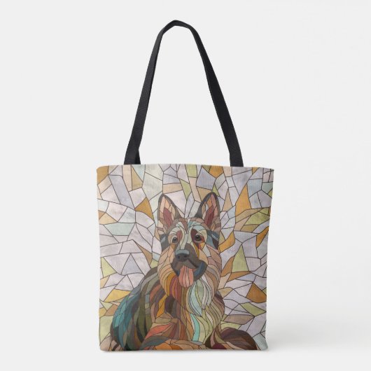 Duitse herder - Mozaïek kunst Tote Bag (Achterkant)