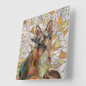Duitse herder - Mozaïek kunst Vierkante Klok (Hoek)