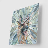 Duitse herder - Mozaïek kunst Vierkante Klok (Hoek)