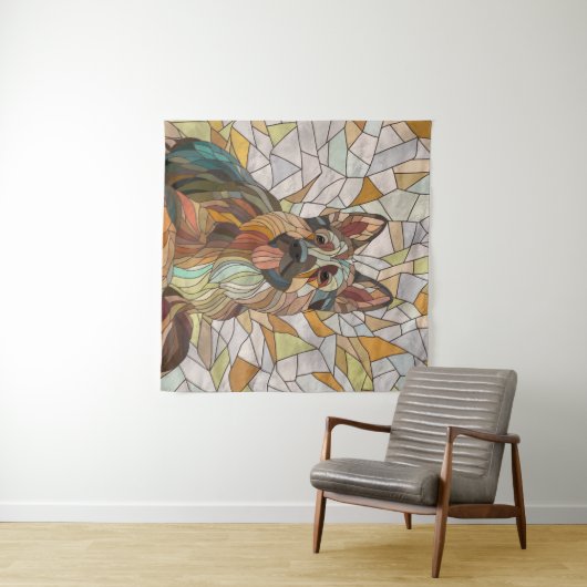 Duitse herder - Mozaïek kunst Wandkleed (In Situ (horizontaal))