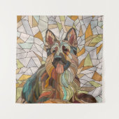 Duitse herder - Mozaïek kunst Wandkleed (Voorkant)