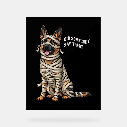 Duitse Herder Mummy Halloween Hond Acryl Bord (Voorkant)