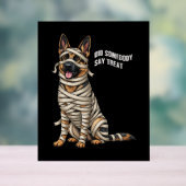 Duitse Herder Mummy Halloween Hond Acryl Bord (Neutraal)