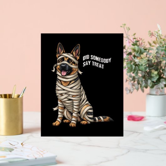 Duitse Herder Mummy Halloween Hond Acryl Bord (Huwelijk)
