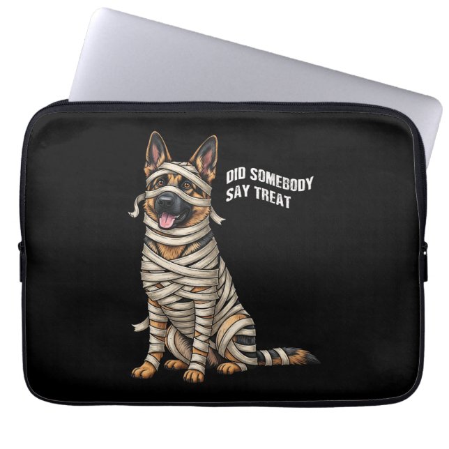 Duitse Herder Mummy Halloween Hond Laptop Sleeve (Voorkant)