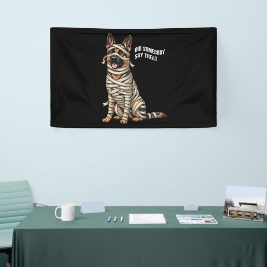 Duitse Herder Mummy Halloween Hond Spandoek (Beurs)