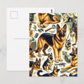  Duitse herder naadloos Briefkaart (Voorkant / Achterkant)