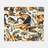 Duitse herder naadloos Fleece Deken (Voorkant (Horizontaal))
