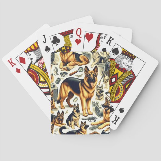  Duitse herder naadloos Pokerkaarten (Achterkant)
