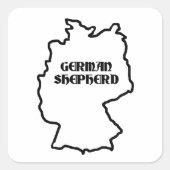 Duitse herder naam in oorsprong vierkante sticker (Voorkant)