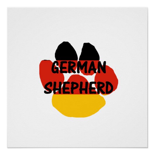 Duitse herder naam poot Duitsland-vlag poot Poster (Voorkant)