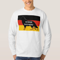 Duitse herder naam silhouet op tweekleurige vlag.p