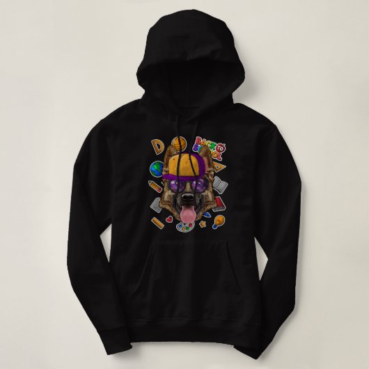 Duitse herder naar school eerste schooldag hoodie (Design voorkant)