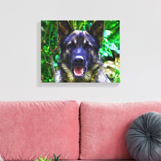 Duitse herder olie schilderij portret canvas afdruk (Insitu (Woonkamer))