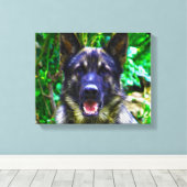 Duitse herder olie schilderij portret canvas afdruk (Insitu (Houten vloer))