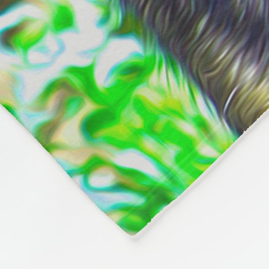 Duitse herder olie schilderij portret fleece deken (Hoek)