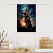 Duitse herder onder stormachtige hemel poster (Keuken)