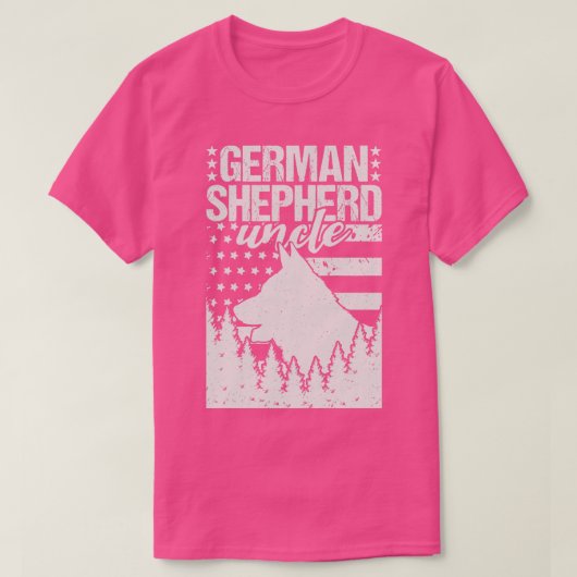 Duitse herder oom Amerikaanse vlag T-shirt (Design voorkant)