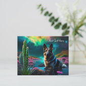 Duitse Herder op een Buitenaardse Wereld Briefkaart (Staand voorkant)