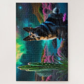 Duitse herder op een buitenaardse wereld legpuzzel (Verticaal)