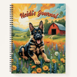 Duitse Herder op een Ranch Journal Notitieboek