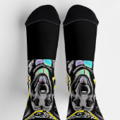 Duitse herder over grafische achtergrond op zwart sokken (Top)