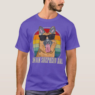 Duitse herder pap retro zonnebril 4 juli f t-shirt