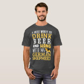 Duitse herder papa grappig vaders dag Hondenliefhe T-shirt (Voorkant volledig)