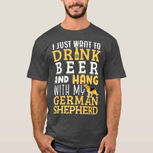 Duitse herder papa grappig vaders dag Hondenliefhe T-shirt (Voorkant)