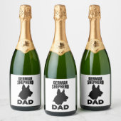 Duitse Herder Papa Sparkling Wijnetiket (Flessen)