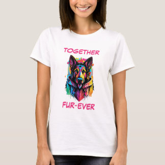 Duitse herder pastel kleurrijke Abstracte hondenku T-shirt