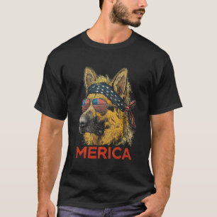Duitse Herder -Patriottisch USA 4 juli Amerika T-shirt