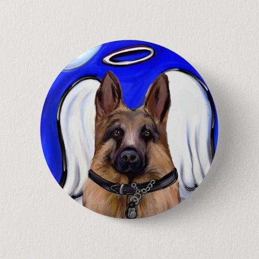 Duitse Herder Patrouillehond Ronde Button 5,7 Cm (Voorkant)