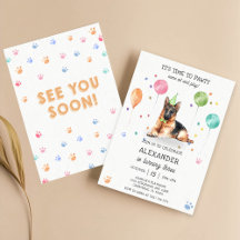 Duitse Herder Pawty Puppy Verjaardag Roze