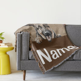 Duitse Herder Peeking Puppy Dog Pet Deken